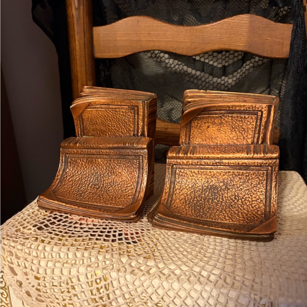 Antique 1930 Bronzed Bookends - Picture 2 of 3
